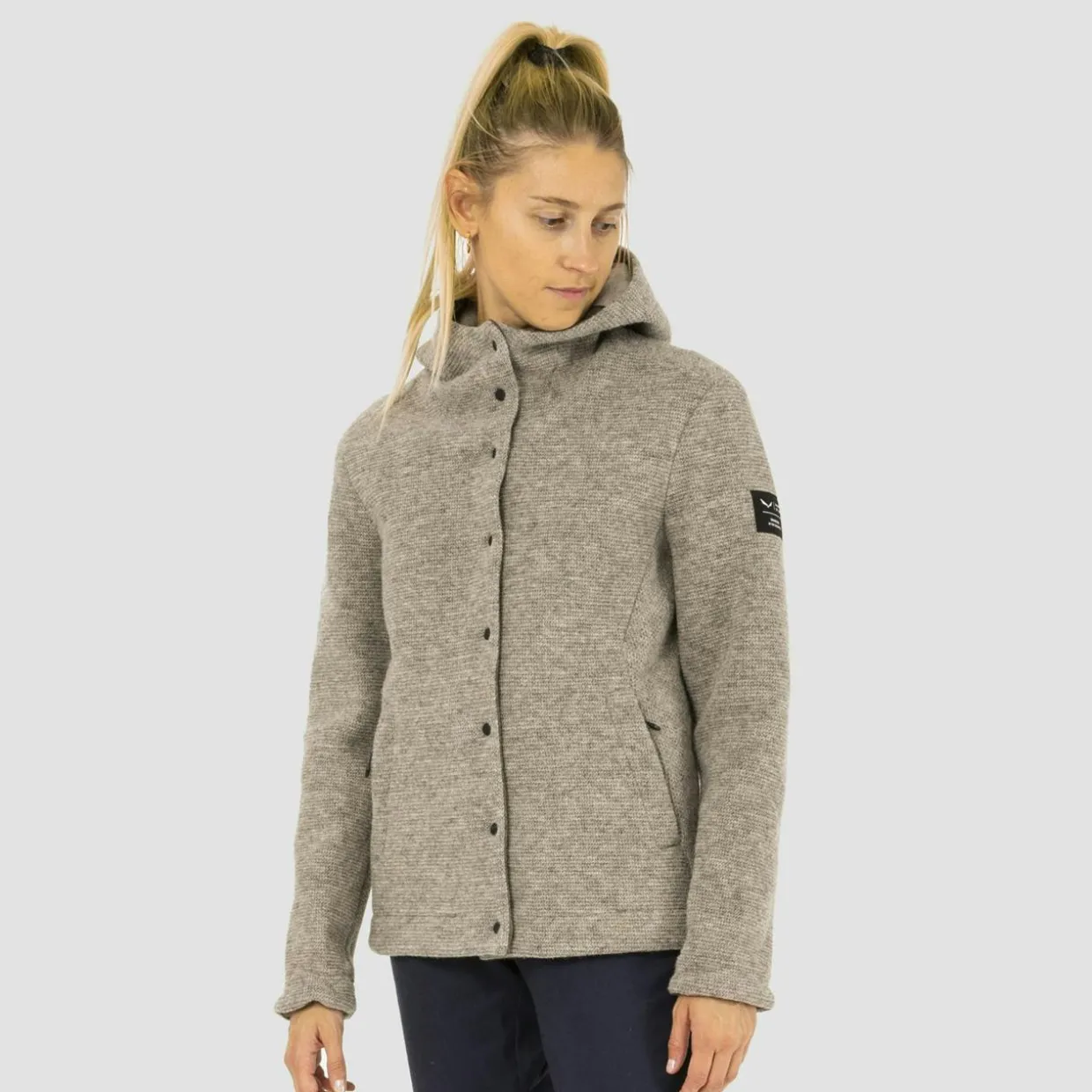 Sarner Undyed Wool Giacca Con Cappuccio Donna