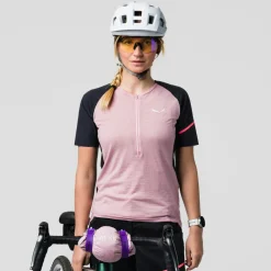Vento Merino Mezza Zip Maglietta Donna