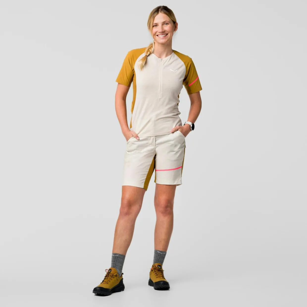 Vento Merino Mezza Zip Maglietta Donna