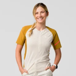 Vento Merino Mezza Zip Maglietta Donna